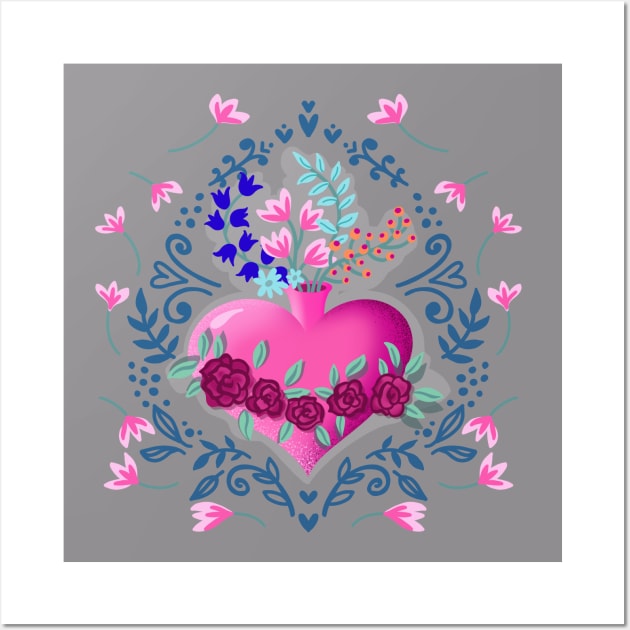 blooming heart Wall Art by Lamalou Design